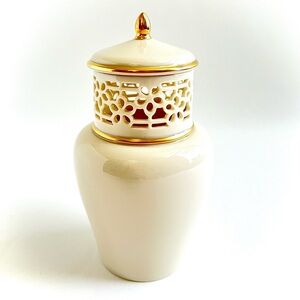 Lenox Vintage Pompeii Porcelain Pierced Ginger Jar with 24K Gold Details